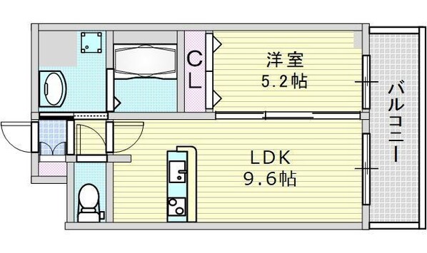 ディームス江坂の物件間取画像